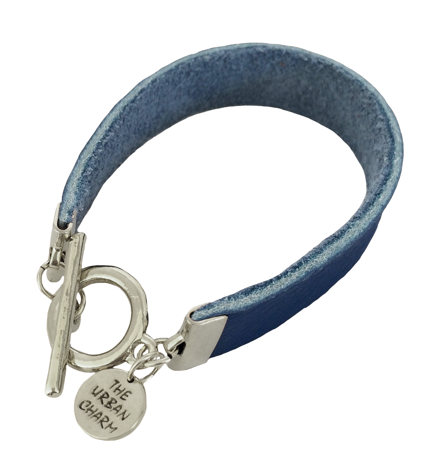 Blue Leather Color Band Bracelet