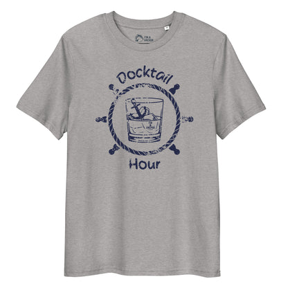 Anchor Down for Docktail Hour Unisex Tee - Heather Grey Organic Cotton