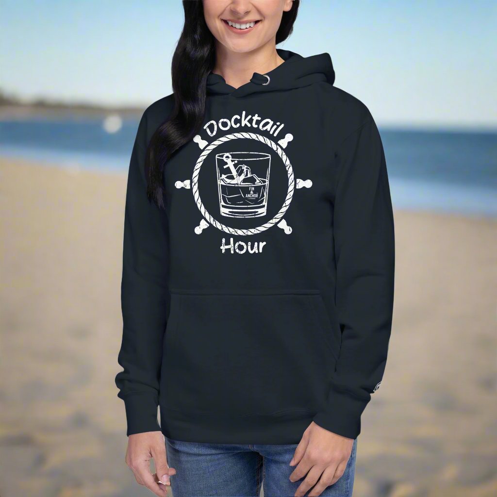 Anchor Down for Docktail Hour Unisex Hoodie | Navy