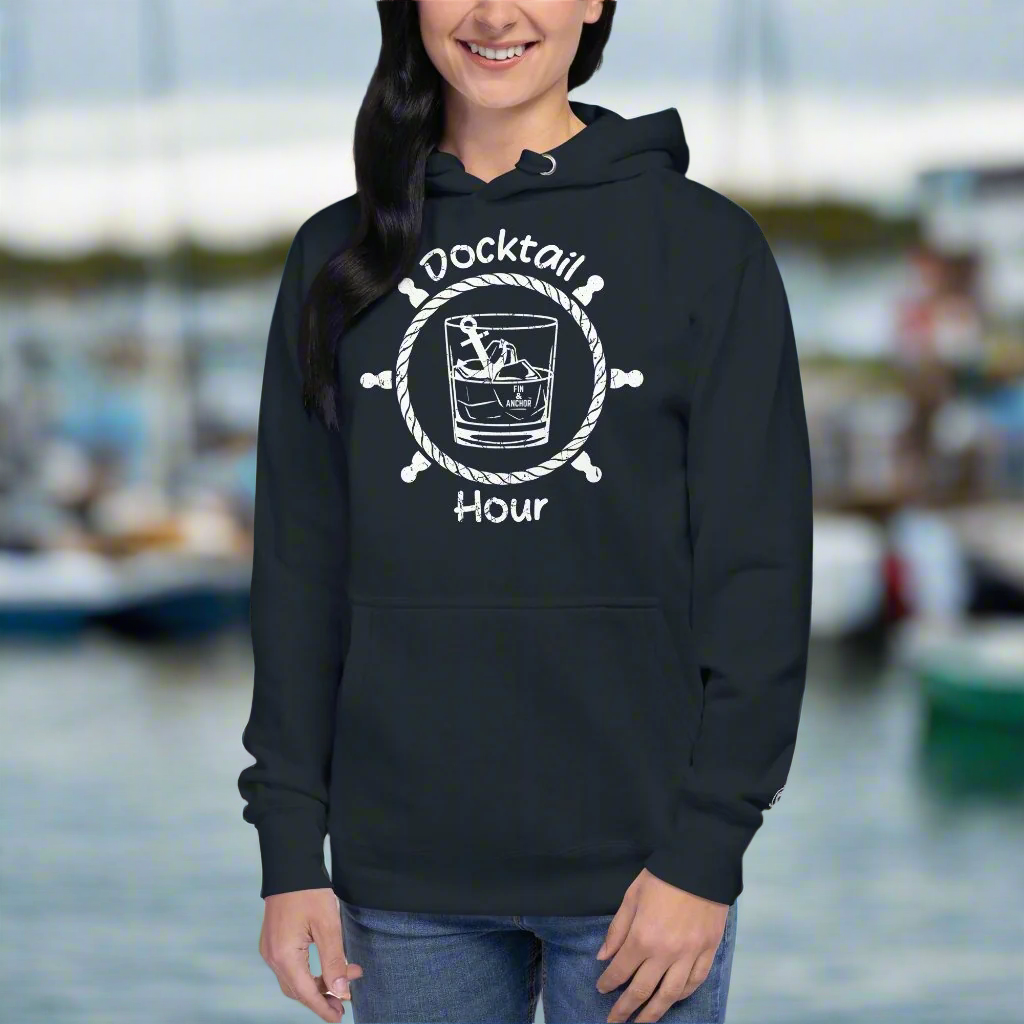 Anchor Down for Docktail Hour Unisex Hoodie | Navy